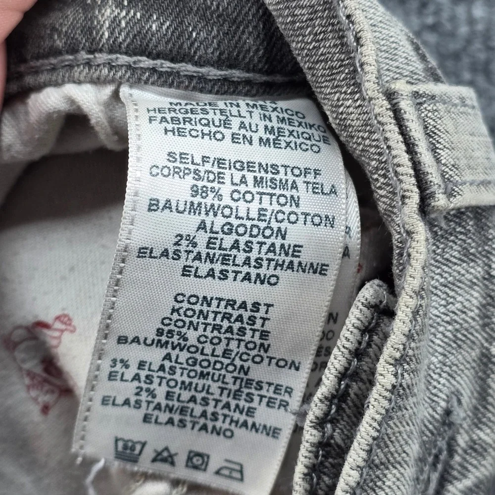 True Religion Mens Moto Grey Acid Wash Slim Biker Jeans Paint Splatter Size 33